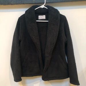 REI black teddy coat size L